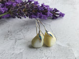 Wave Earrings - Yellow Milk Sea Glass From Seaham