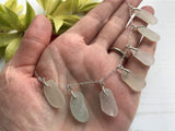 Mermaids Tears - Sea Glass Necklace White, sterling silver