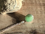 Sea Glass Marble necklace - Green Cat's Eye