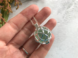 Celtic Locket - Bonfire Sea Glass Codd Marble Interchangeable Pendant