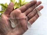 Mermaids Tears - Sea Glass Necklace White, sterling silver