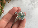 Celtic Locket - Bonfire Sea Glass Codd Marble Interchangeable Pendant