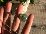 Sea Glass Marble necklace - Green Cat's Eye