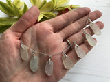 Mermaids Tears - Sea Glass Necklace White, sterling silver