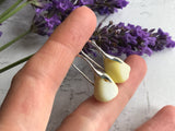 Wave Earrings - Yellow Milk Sea Glass From Seaham