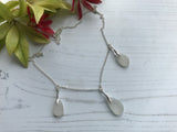 Mermaids Tears - Sea Glass Necklace White, sterling silver