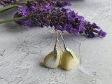 Wave Earrings - Yellow Milk Sea Glass From Seaham