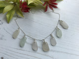 Mermaids Tears - Sea Glass Necklace White, sterling silver