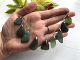 Green Sea Glass Necklace, Silver Plated 20”