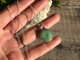 Sea Glass Marble necklace - Green Cat's Eye