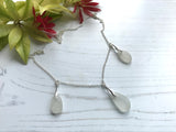 Mermaids Tears - Sea Glass Necklace White, sterling silver