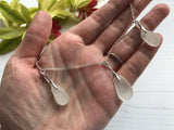 Mermaids Tears - Sea Glass Necklace White, sterling silver