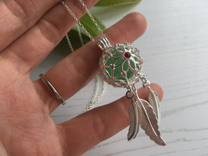 Sea Glass Codd Marble Dreamcatcher Pendant