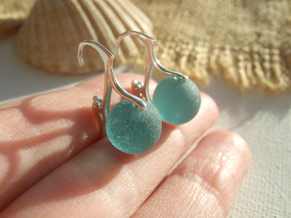 teal beach found marble earrings japan