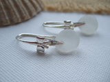 Romantic Bows - White Sea Glass earrings